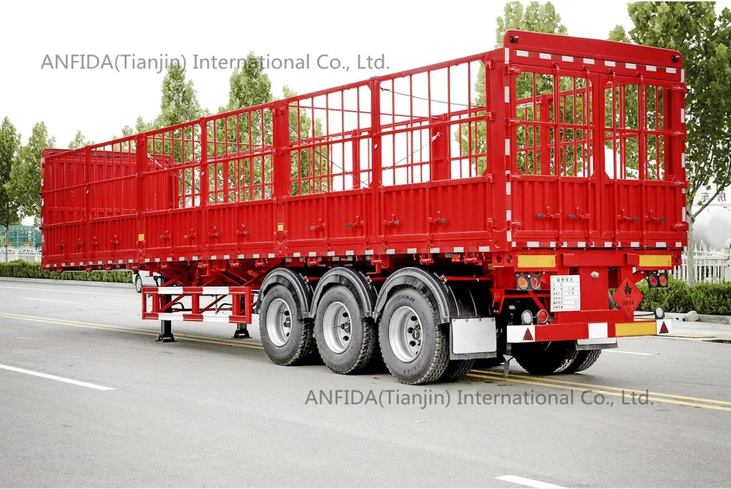 3 Axle Drop Side Fence Livestock Ttrailer Heavy Duty Cargo Ships Utility Semi Trailer