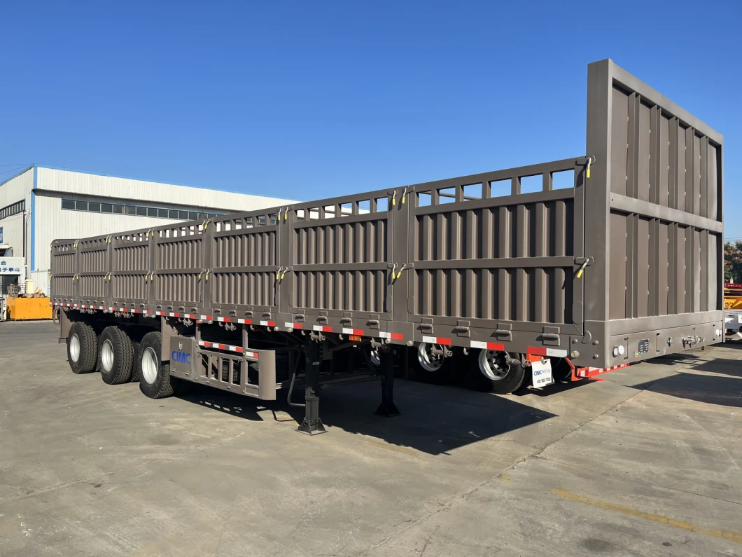 Heavy Duty 2/3/4 Axles 13m 80 Ton Sidewall Container Bulk Cargo Transport Side Drop Side Wall Semi Trailer