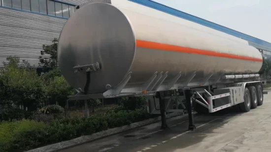 Jushixin Semi-remorque de réservoir de carburant en alliage d'aluminium à 3 essieux, Remorque de réservoir de carburant de 42 000 litres, Semi-remorque-citerne de carburant en alliage d'aluminium