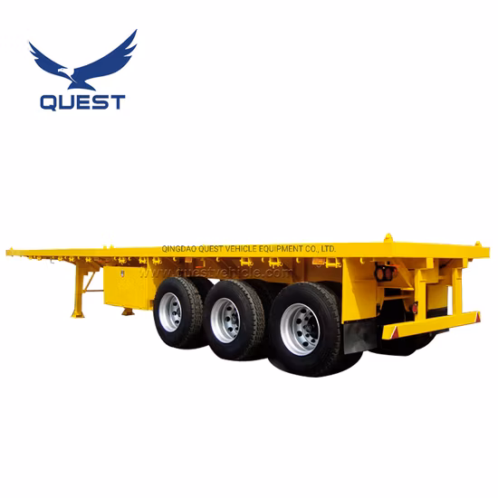 Quest Vehicle 3 Axle Flatbed 40 Ton 40FT Container Semi-Remorque