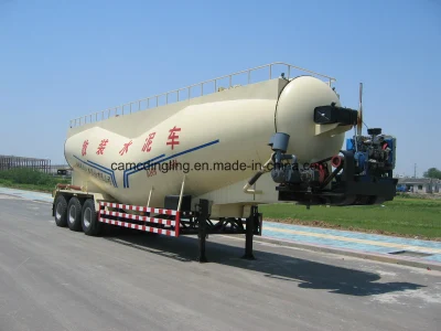Camion-citerne de ciment en vrac semi-remorque pour le transport de ciment 3 essieux