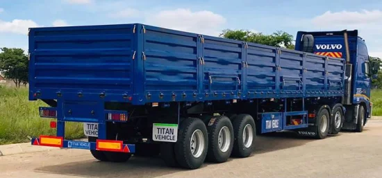 (Promotion Spot) Chine Remorque à trois essieux à paroi latérale à 3 essieux avec planches latérales Semi-remorque de camion de transport de cargaison de céréales à vendre Fabricants